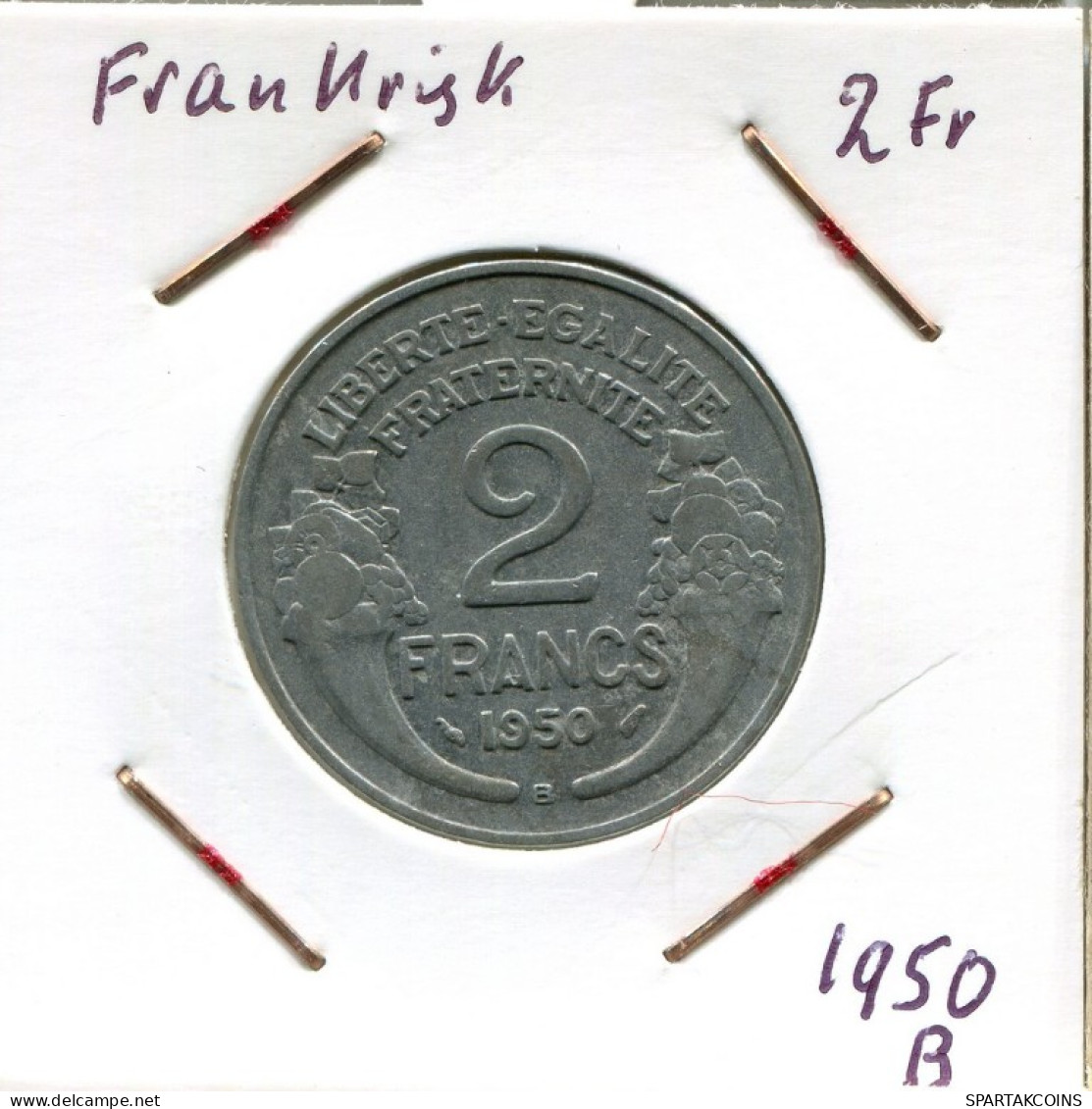 2 FRANCS 1950 B FRANCIA FRANCE Moneda #AM606.E.A - 2 Francs