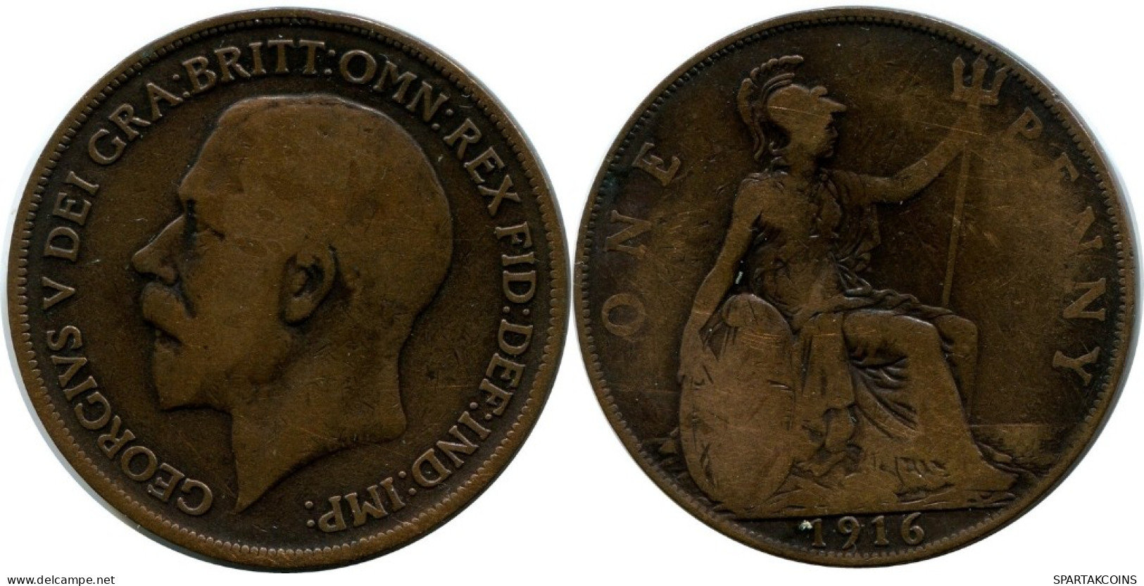 PENNY 1916 UK GROßBRITANNIEN GREAT BRITAIN Münze #AN493.D.A - D. 1 Penny