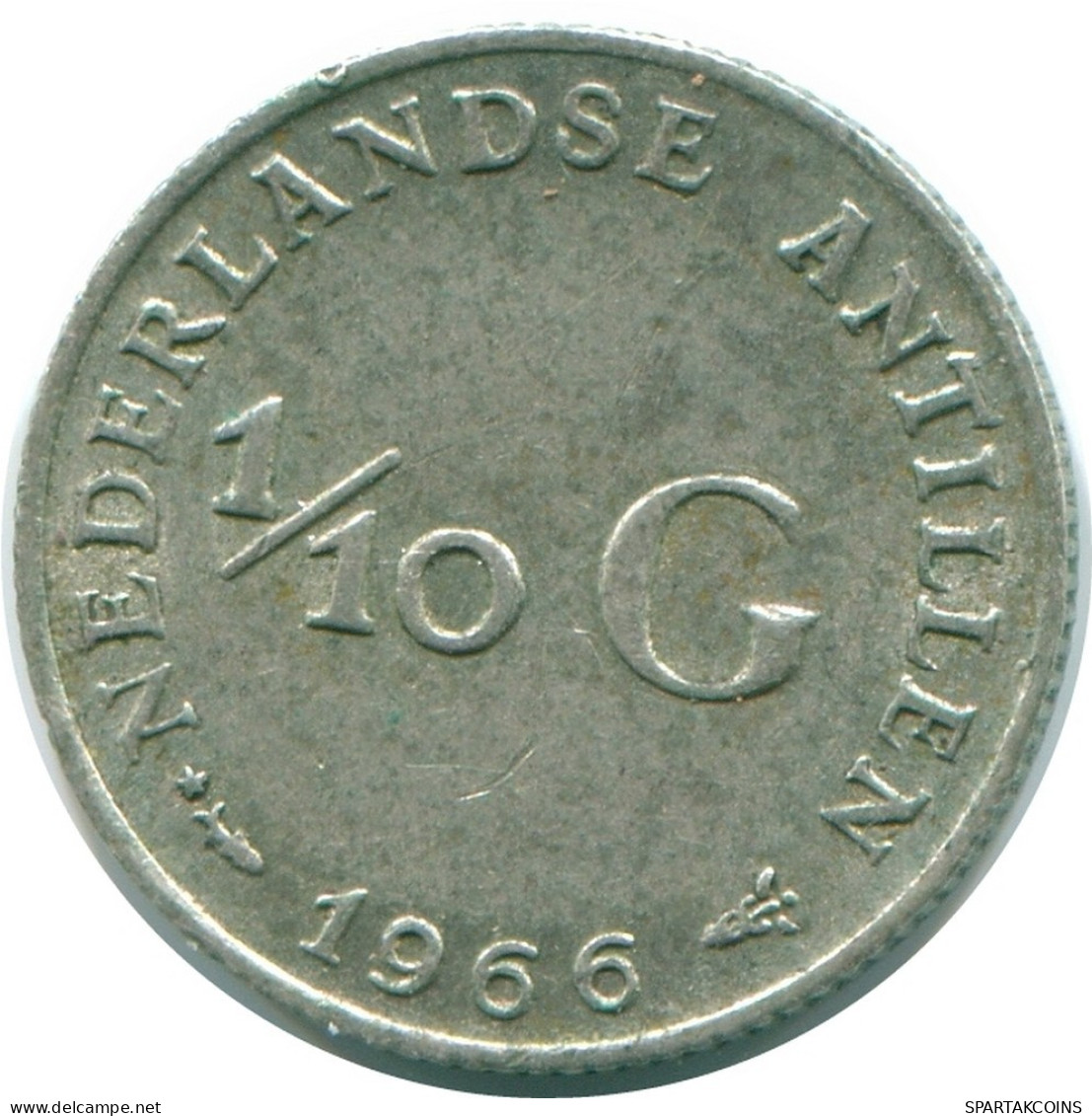 1/10 GULDEN 1966 NIEDERLÄNDISCHE ANTILLEN SILBER Koloniale Münze #NL12886.3.D.A - Netherlands Antilles