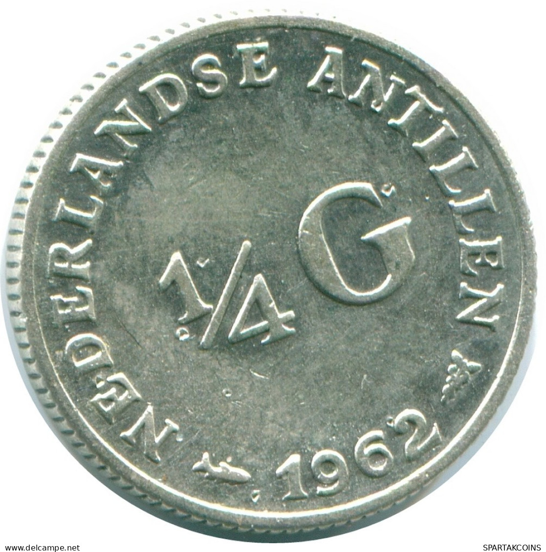 1/4 GULDEN 1962 ANTILLAS NEERLANDESAS PLATA Colonial Moneda #NL11123.4.E.A - Niederländische Antillen