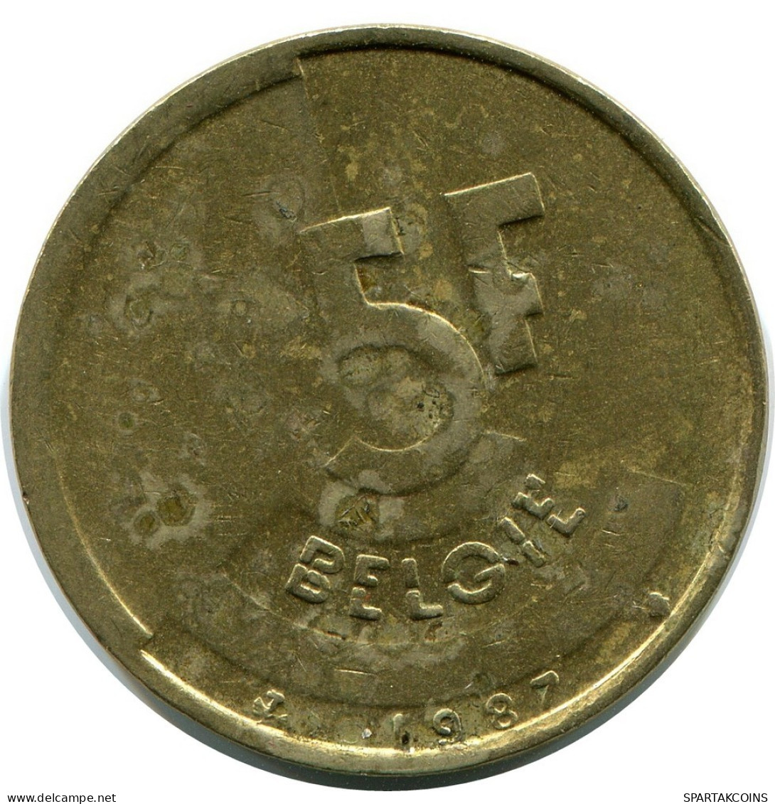 5 FRANCS 1987 DUTCH Text BELGIUM Coin #AZ340.U.A - 5 Frank