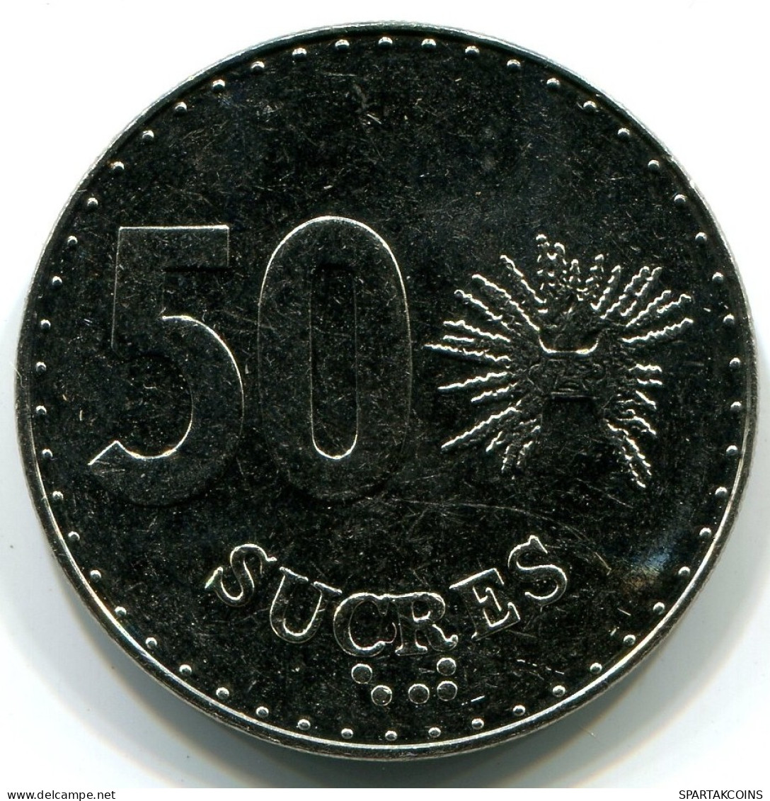 50 SUCRE 1991 ECUADOR UNC Münze #W10992.D.A - Ecuador