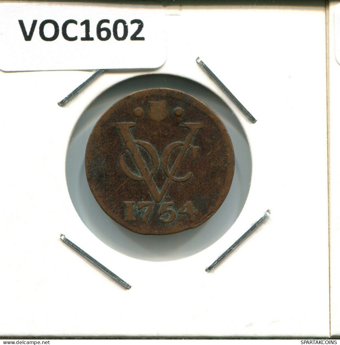 1754 UTRECHT VOC DUIT IINDES NÉERLANDAIS NETHERLANDS NEW YORK COLONIAL PENNY #VOC1602.10.F.A - Nederlands-Indië