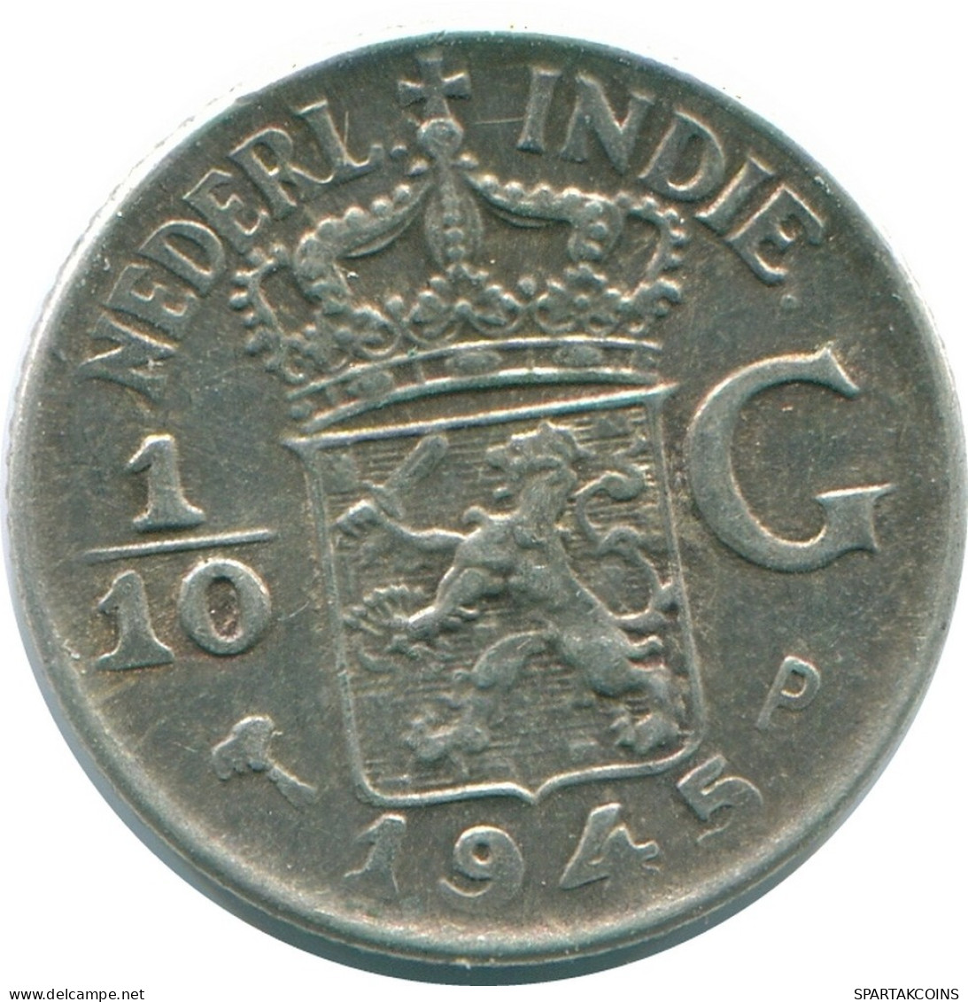 1/10 GULDEN 1945 P INDIAS ORIENTALES DE LOS PAÍSES BAJOS PLATA #NL14119.3.E.A - Indie Olandesi