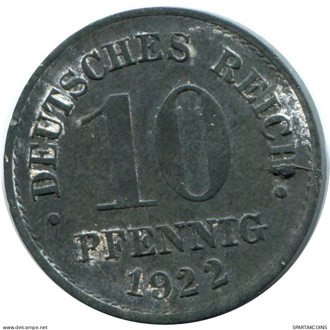 10 PFENNIG 1922 DEUTSCHLAND Münze GERMANY #DA773.D.A - 10 Rentenpfennig & 10 Reichspfennig