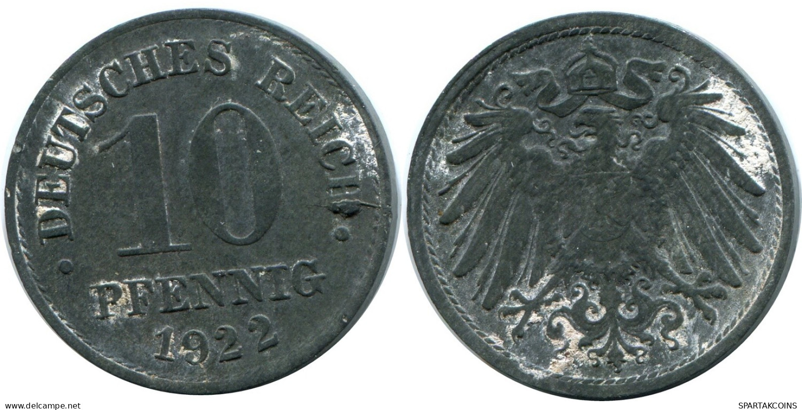 10 PFENNIG 1922 DEUTSCHLAND Münze GERMANY #DA773.D.A - 10 Renten- & 10 Reichspfennig