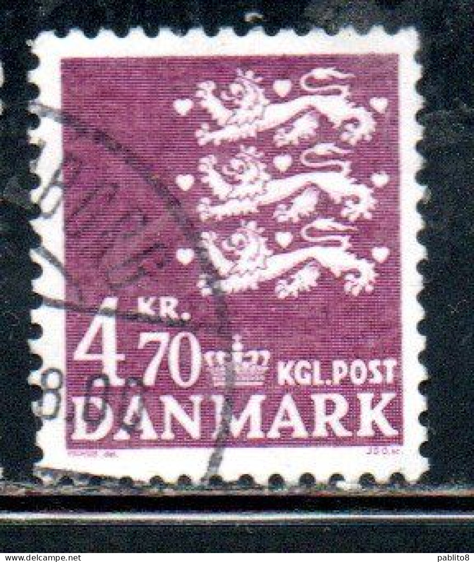 DANEMARK DANMARK DENMARK DANIMARCA 1979 1982 1981 SMALL STATE SEAL 4.70k USED USATO OBLITERE' - Oblitérés
