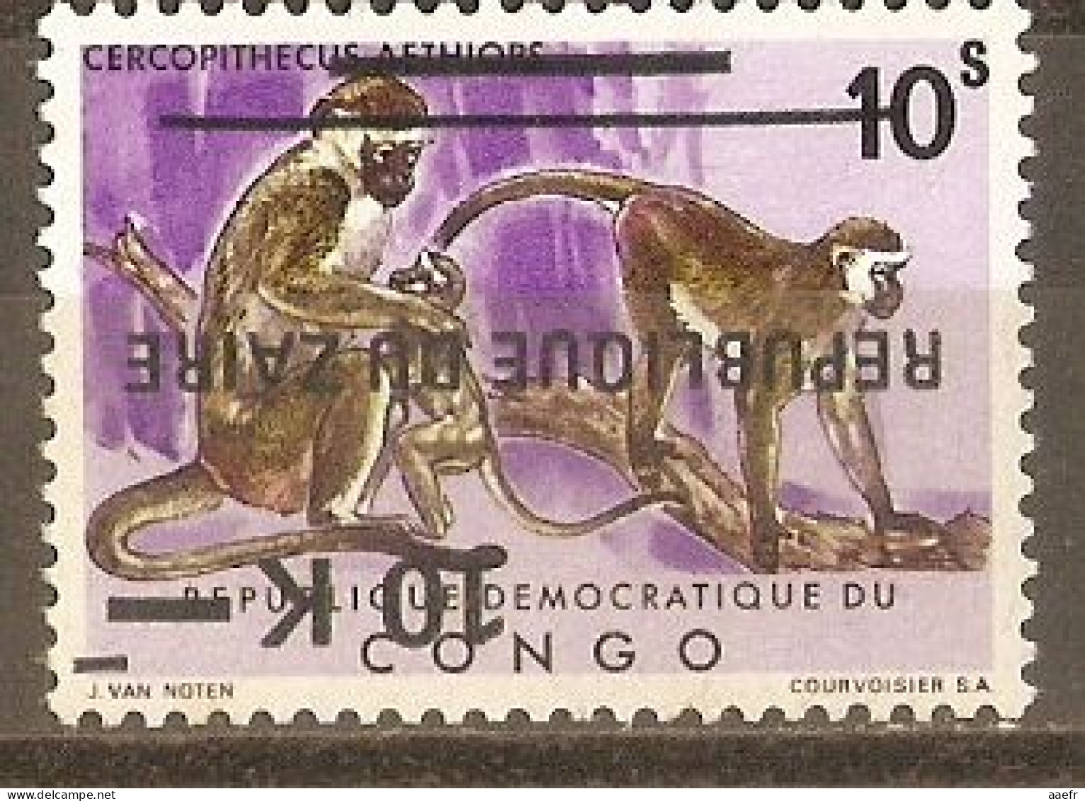 RDC 1977 - Cob 908 MNH - Surcharge Renversée - Neufs