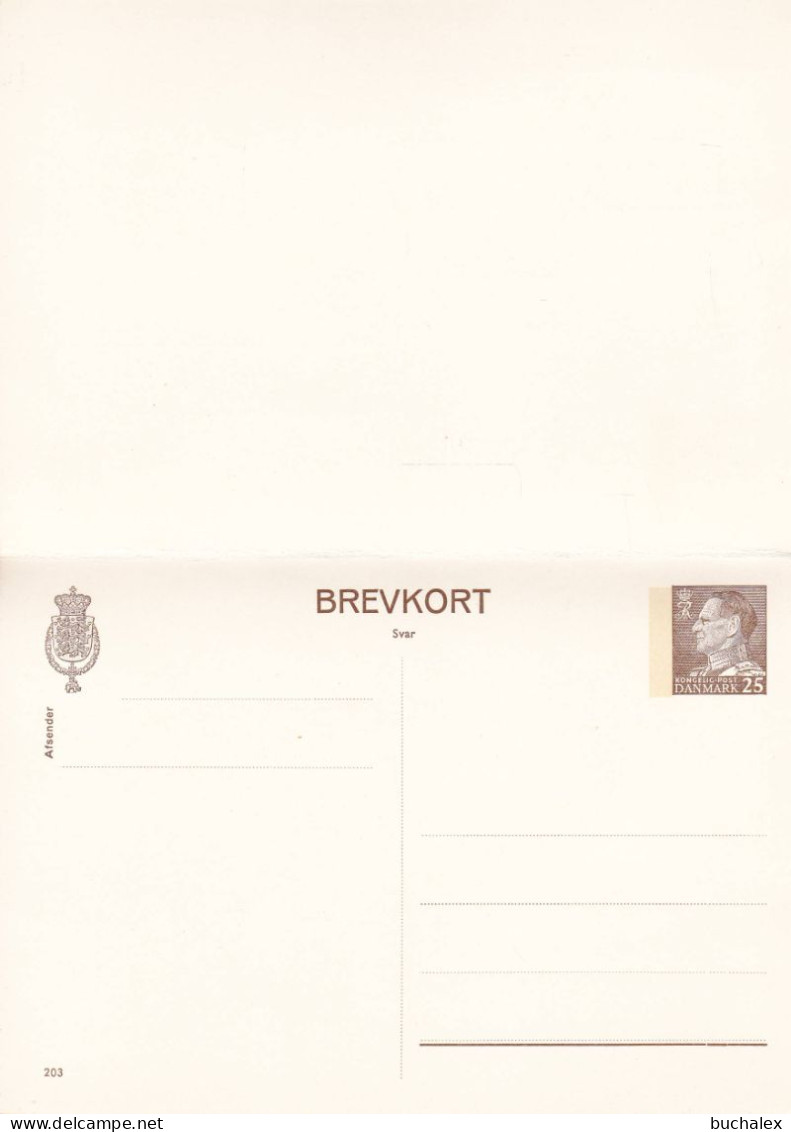 Dänemark Brevkort Med Betald Svar 25 öre Ungelaufen - Postal Stationery