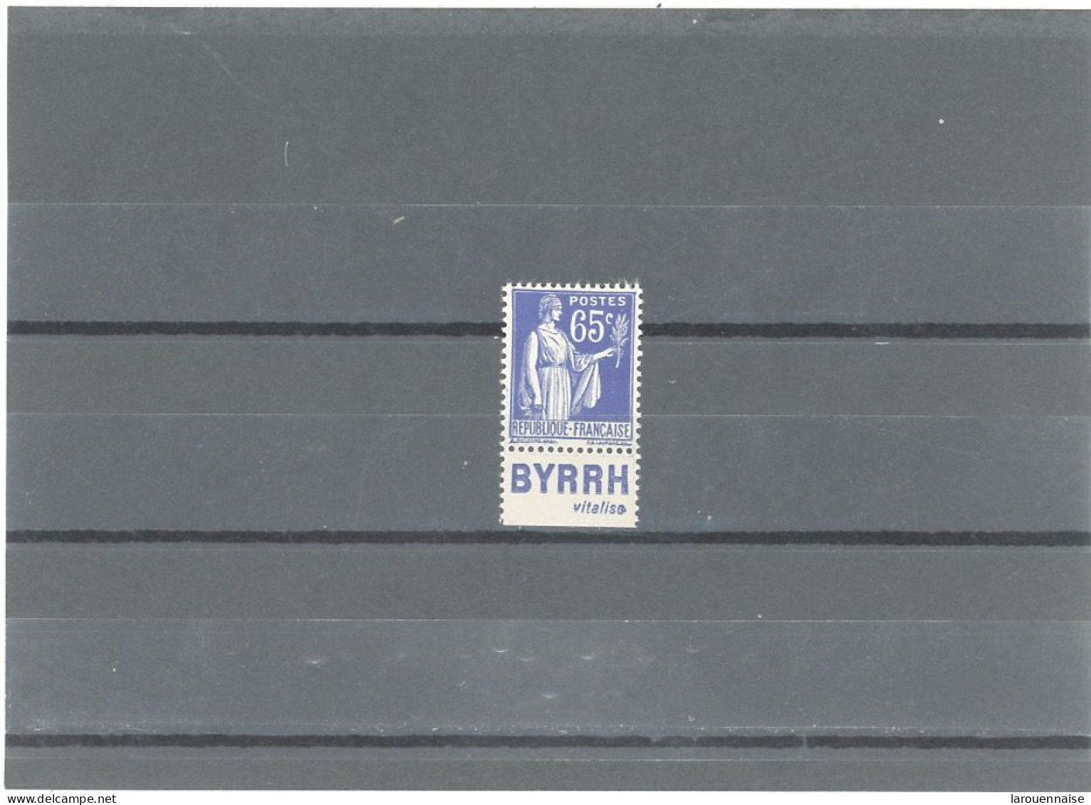 BANDE PUB- N°365 TYPE II -PAIX 65c BLEU - N*- PUB -BYRRH ( Vitalise)  -MAURY 243 - Unused Stamps