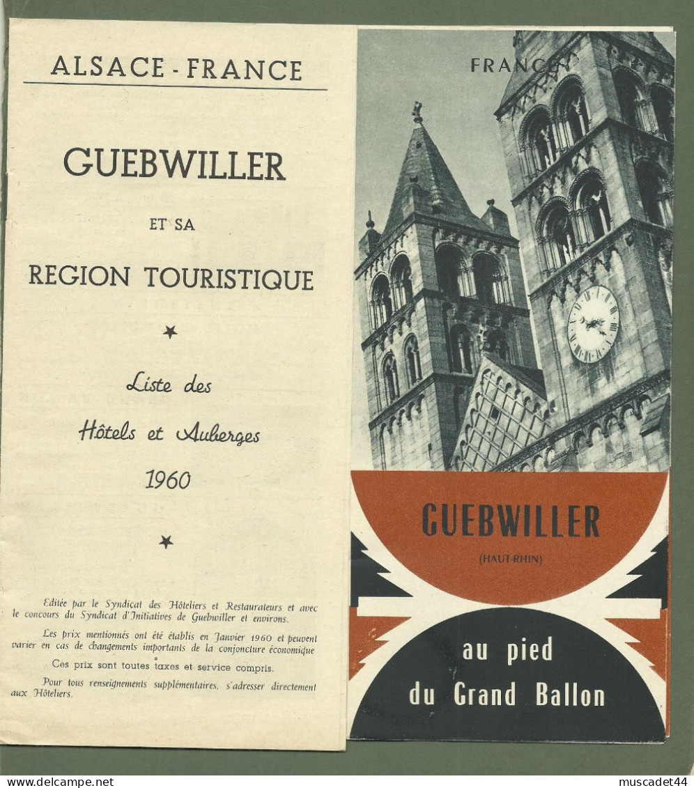 DEPLIANTS TOURISTIQUES GUEBWILLER 68 HAUT RHIN 1960 - Dépliants Touristiques