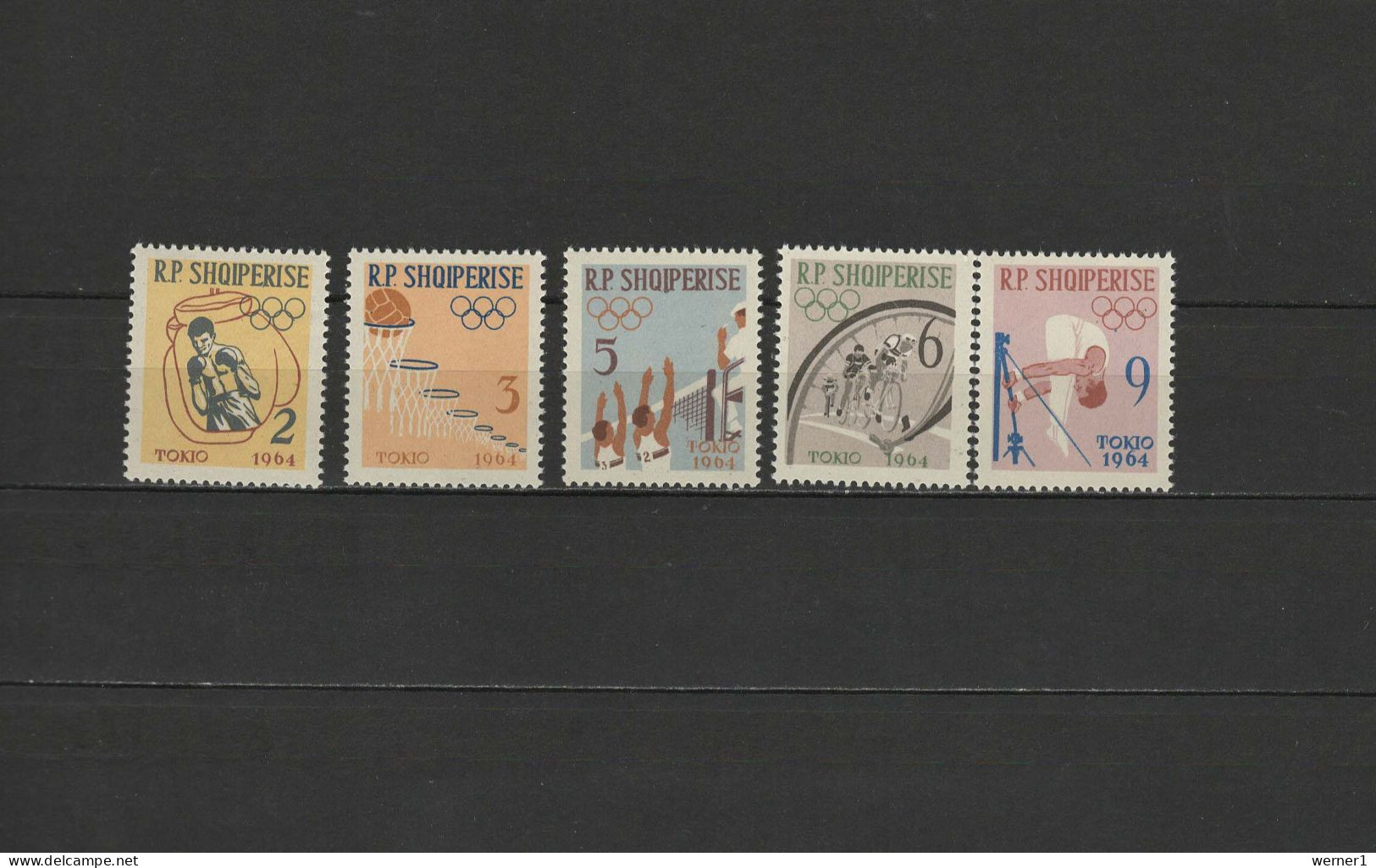 Albania 1963 Olympic Games Tokyo, Boxing, Basketball, Volleyball, Cycling, Gymnastics Set Of 5 MNH - Summer 1964: Tokyo