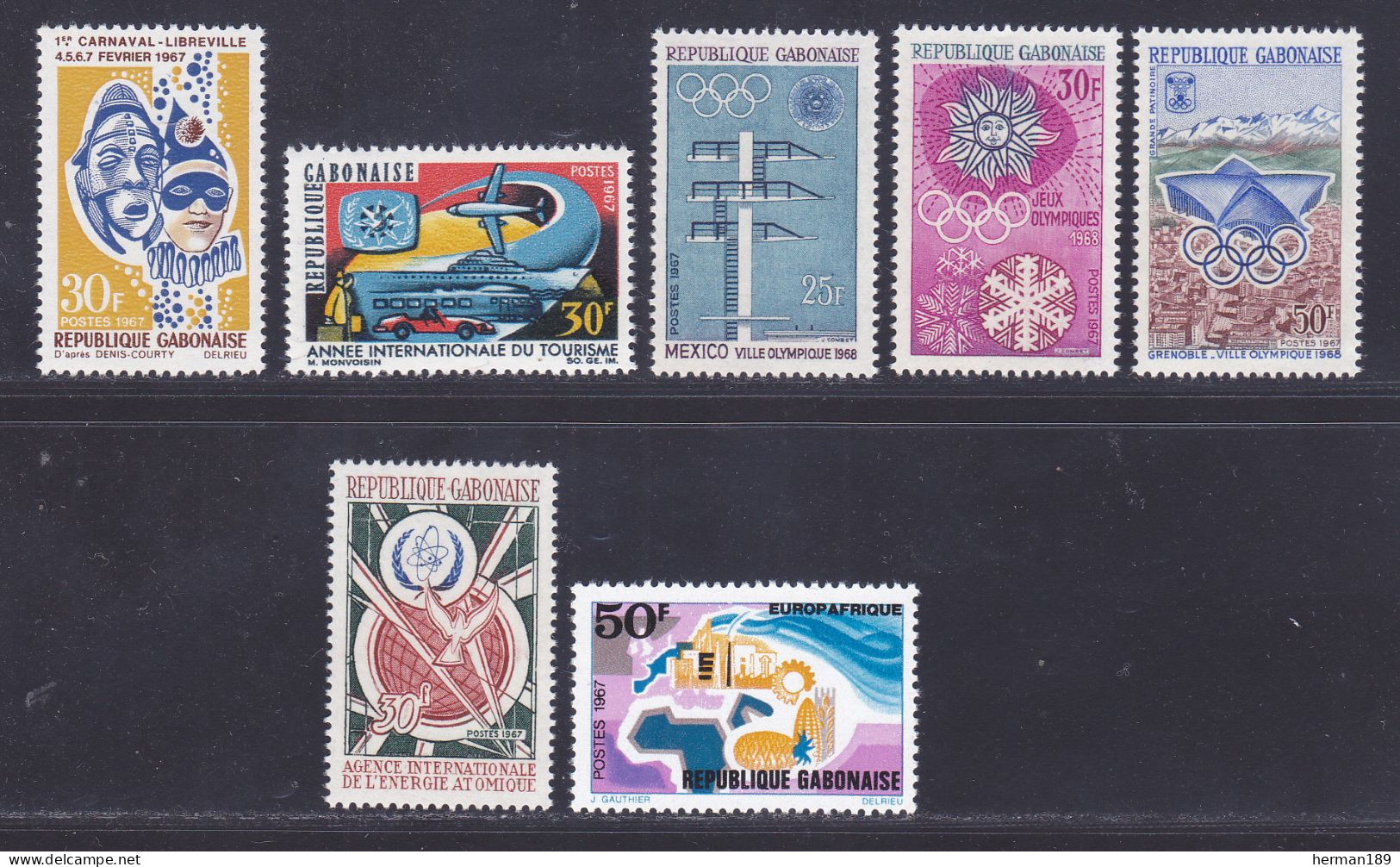 GABON N°  210, 211, 212 à 214, 215, 218 ** MNH Neufs Sans Charnière, TB (D2359) Sujets Divers - 1967 - Gabon