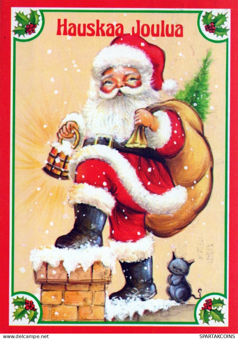 PAPÁ NOEL NAVIDAD Fiesta Vintage Tarjeta Postal CPSM #PAJ751.A - Santa Claus