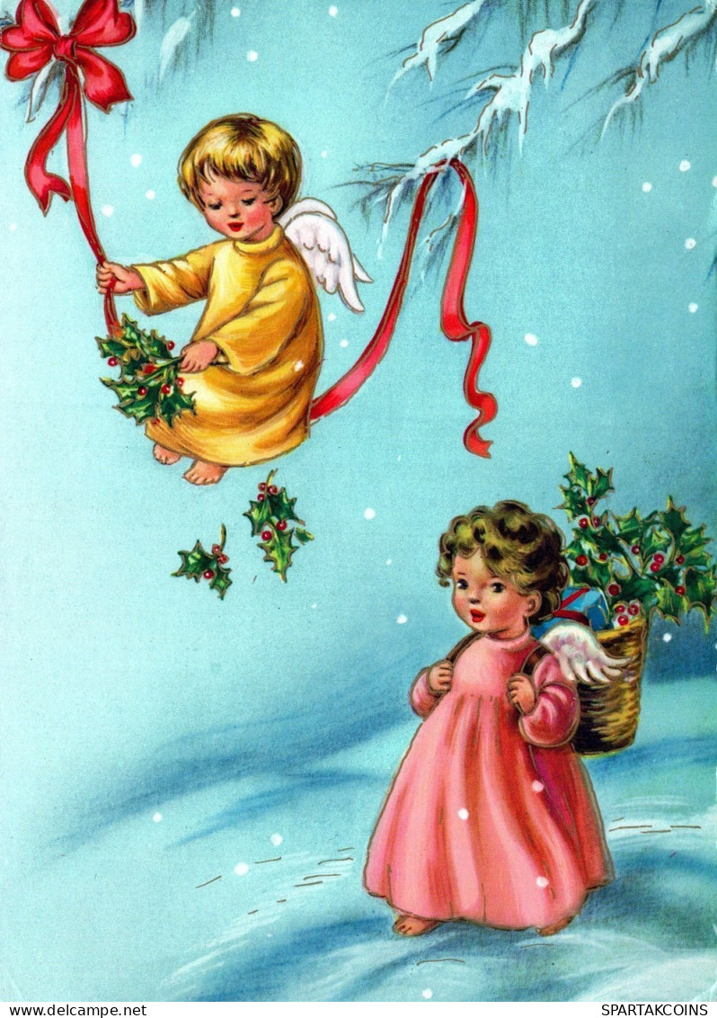 ENGEL WEIHNACHTSFERIEN Feiern & Feste Vintage Ansichtskarte Postkarte CPSM #PAH907.A - Anges
