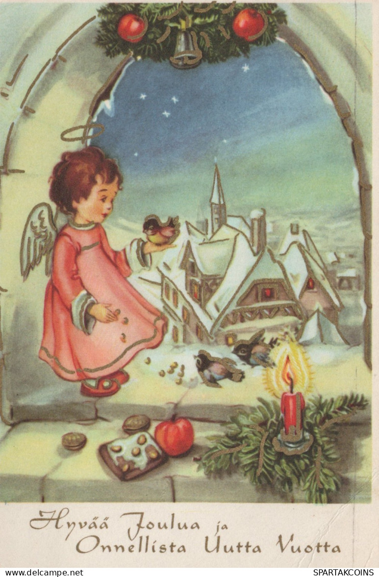 ENGEL WEIHNACHTSFERIEN Feiern & Feste Vintage Ansichtskarte Postkarte CPSM #PAH140.A - Engel