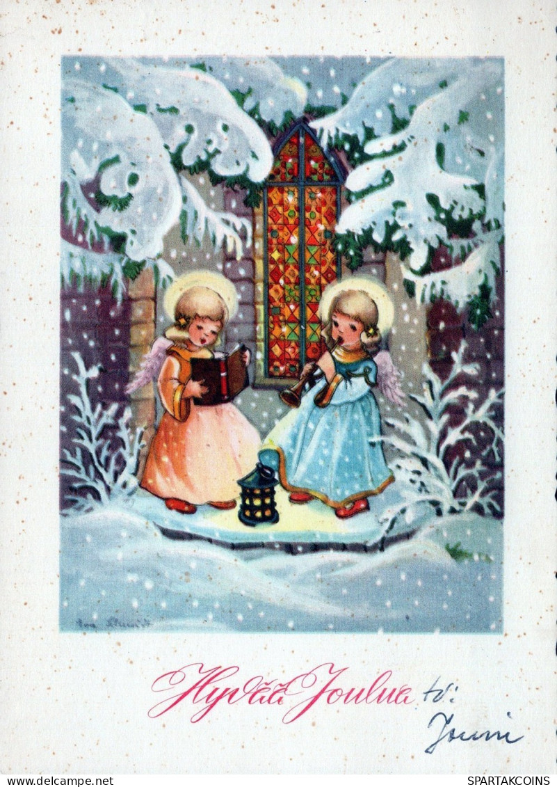 ENGEL WEIHNACHTSFERIEN Feiern & Feste Vintage Ansichtskarte Postkarte CPSM #PAH125.A - Engel