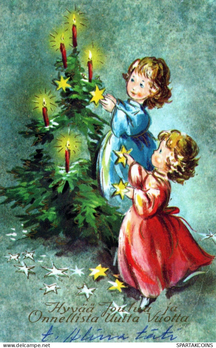 ANGELO Buon Anno Natale Vintage Cartolina CPSMPF #PAG781.A - Angels