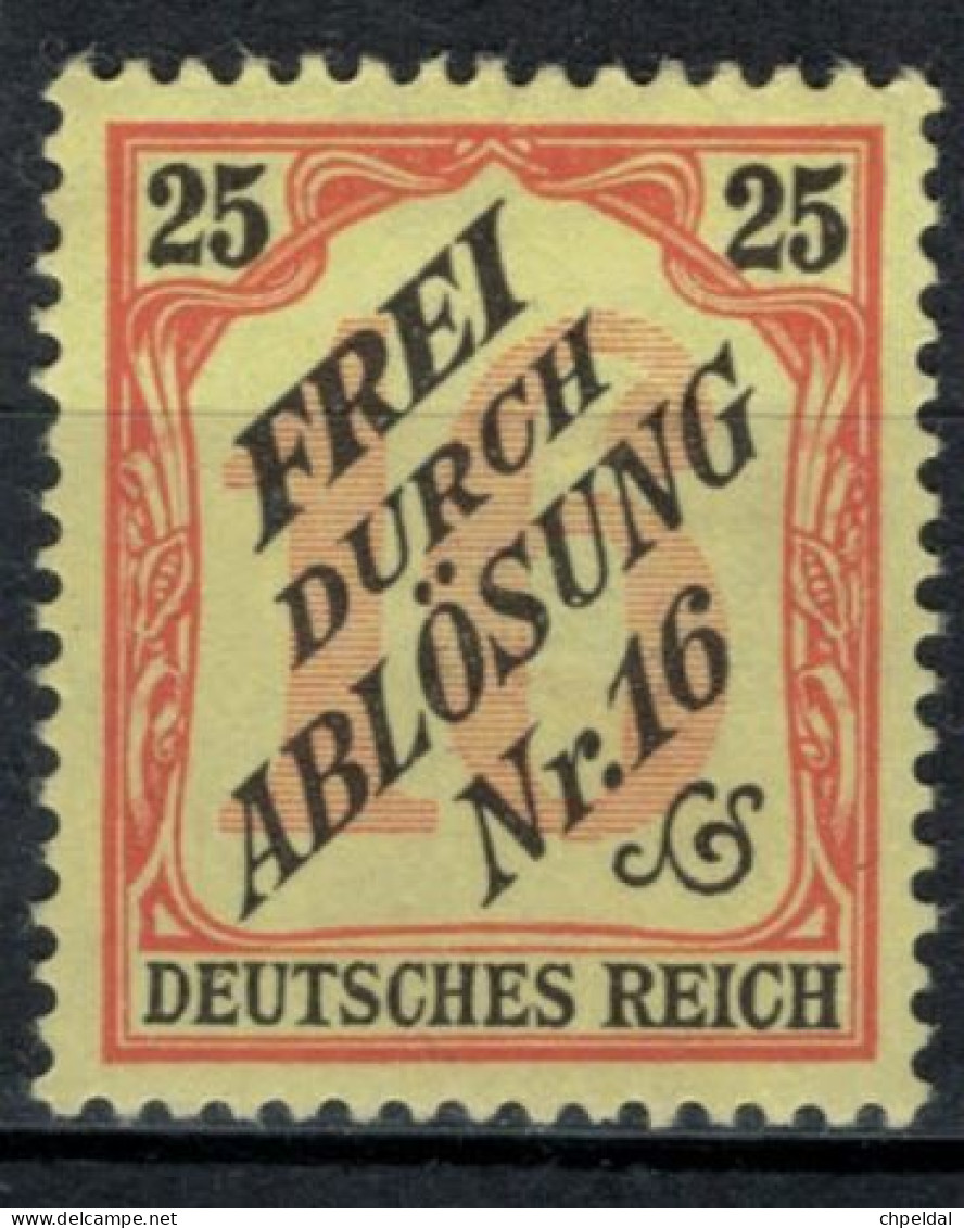 Deutsche Reich Service Y&T No 6* Dienst Mi Nr 14* / 40 € X 15% - Oficial