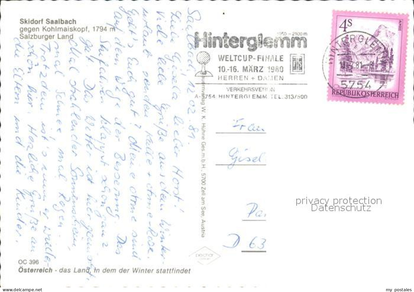 72506196 Saalbach-Hinterglemm Koehlmaiskopf  Saalbach - Other & Unclassified