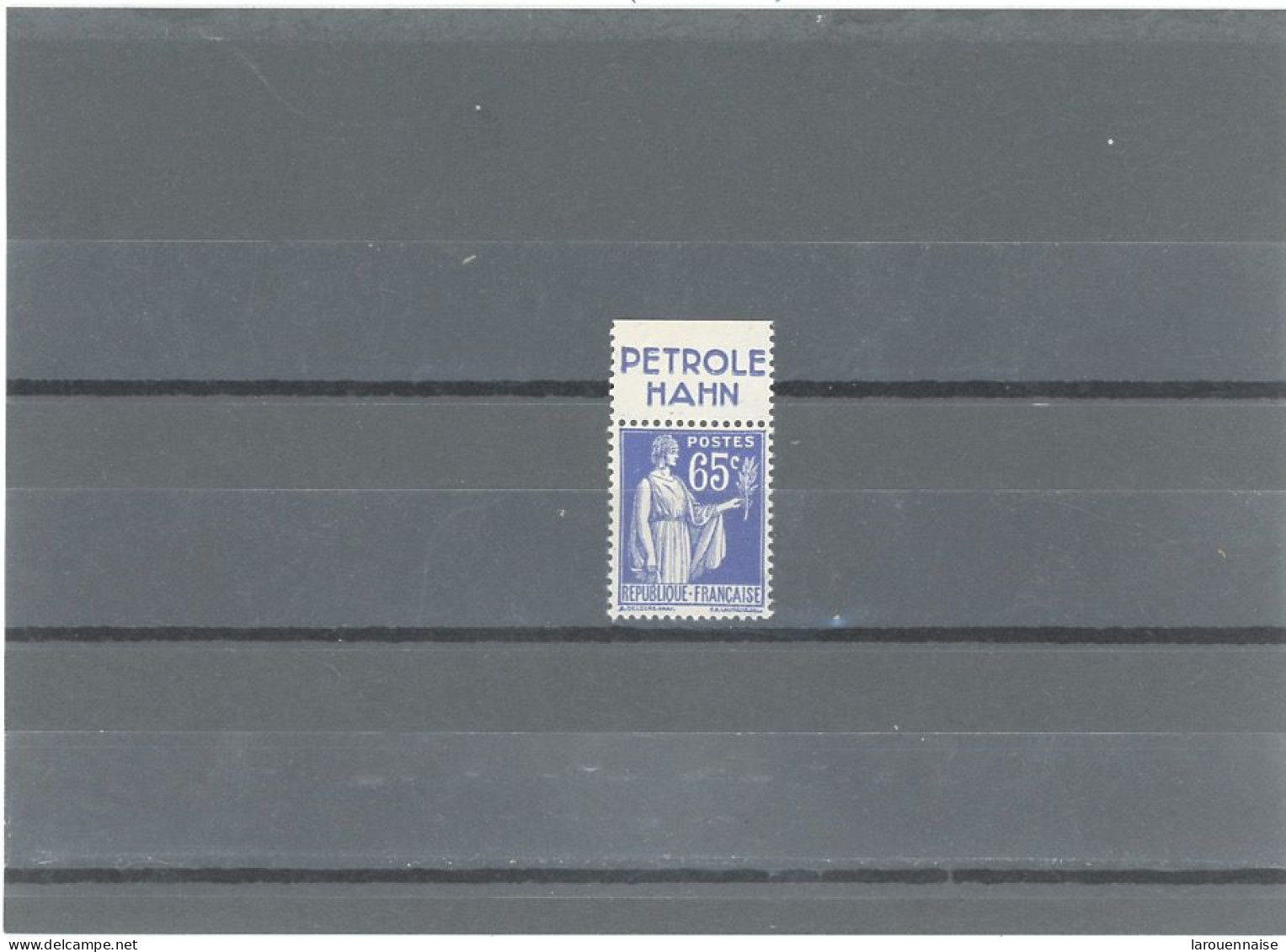 BANDE PUB- N°365 TYPE II -PAIX 65c BLEU - N*- PUB -PETROLE HAHN  -MAURY 246 - Unused Stamps