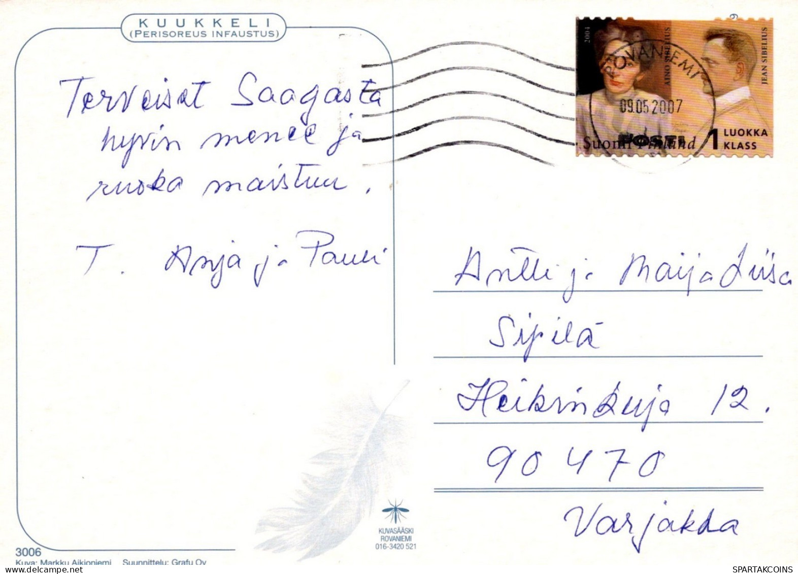 PÁJARO Animales Vintage Tarjeta Postal CPSM #PAM667.A - Birds