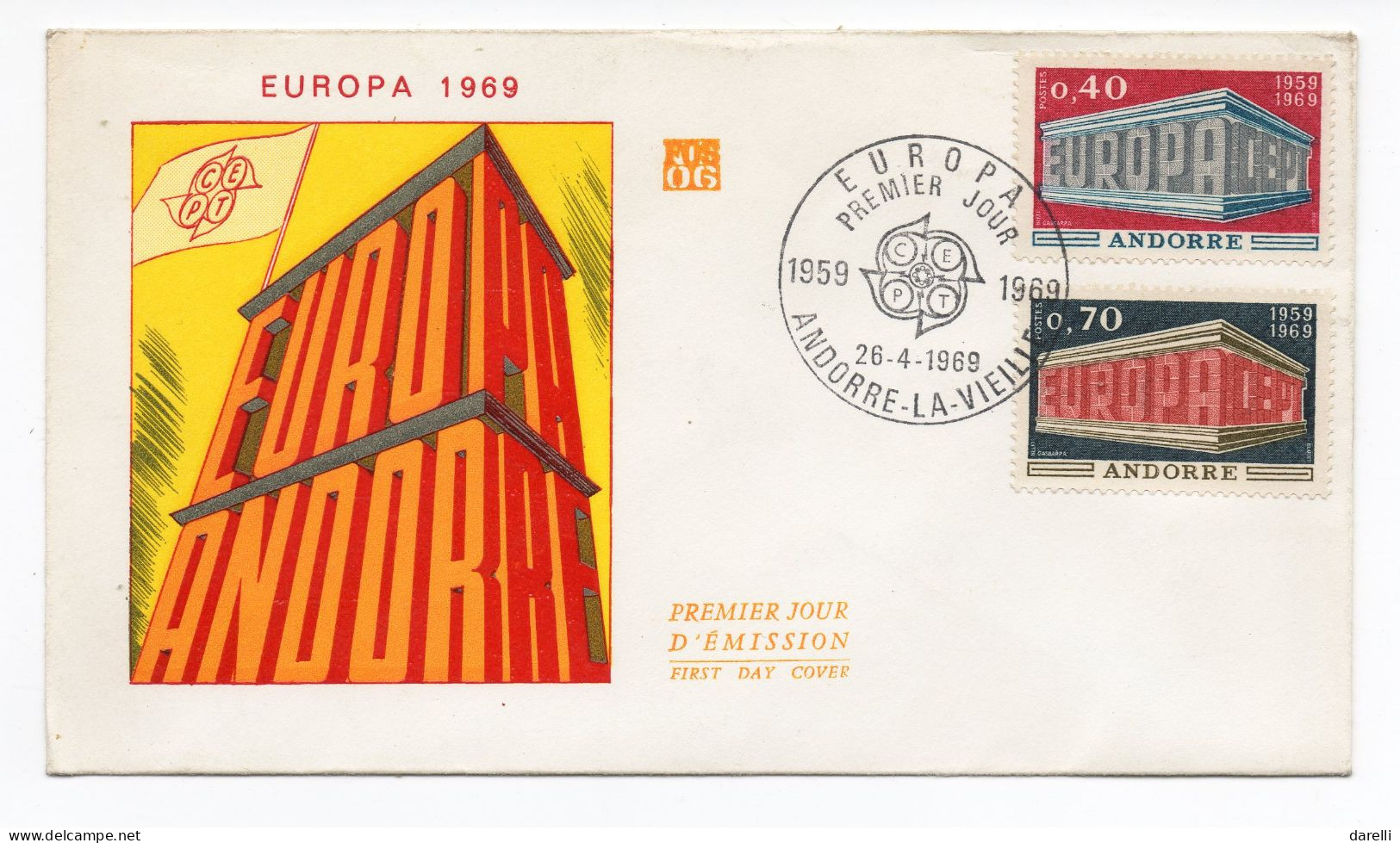FDC Andorre 1969 - Europa 1969  - YT 194 Et 195 - FDC