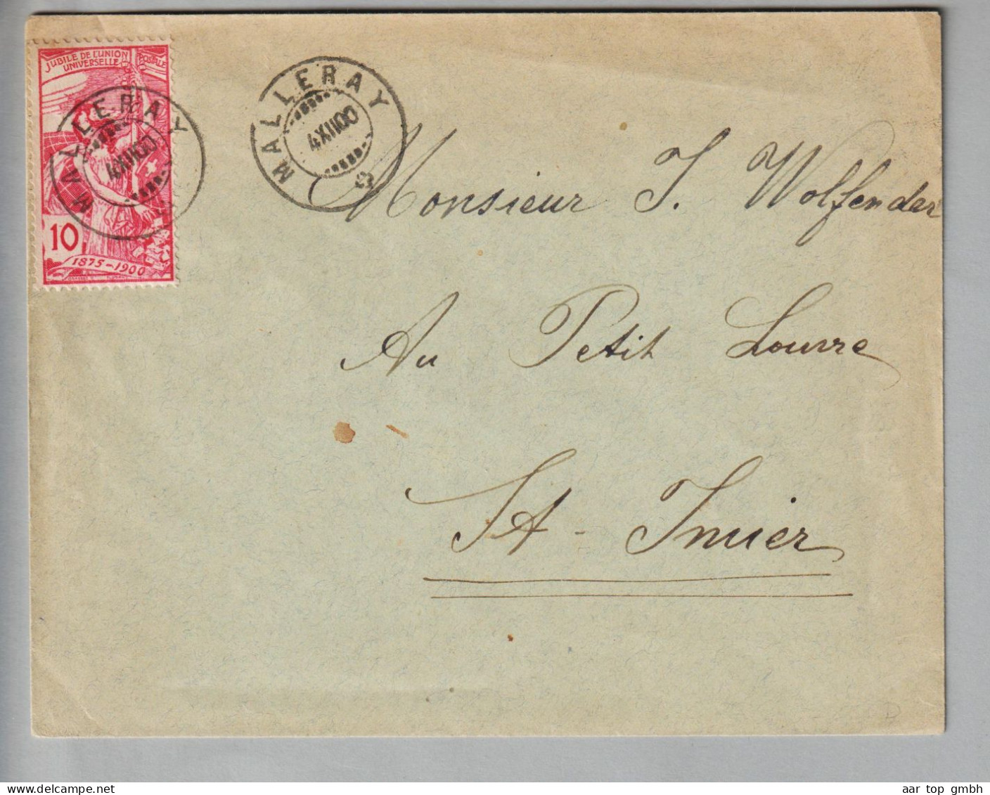 CH Heimat BE Malleray 1900-12-04 Brief Nach St.Imier Mit 10Rp. UPU SBK#78B - Covers & Documents