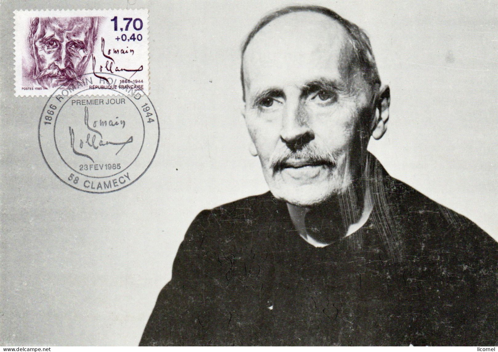 Carte  Maxi  1985 Premier Jour / ROMAIN ROLLAND - 1980-1989