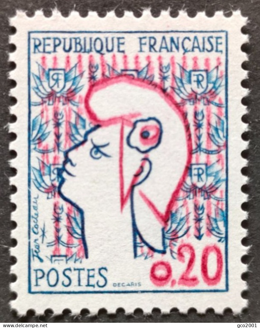 FRANCE / YT 1282 H - Chiffres Dédoublés / MARIANNE DE COCTEAU / NEUF ** / MNH - Unused Stamps