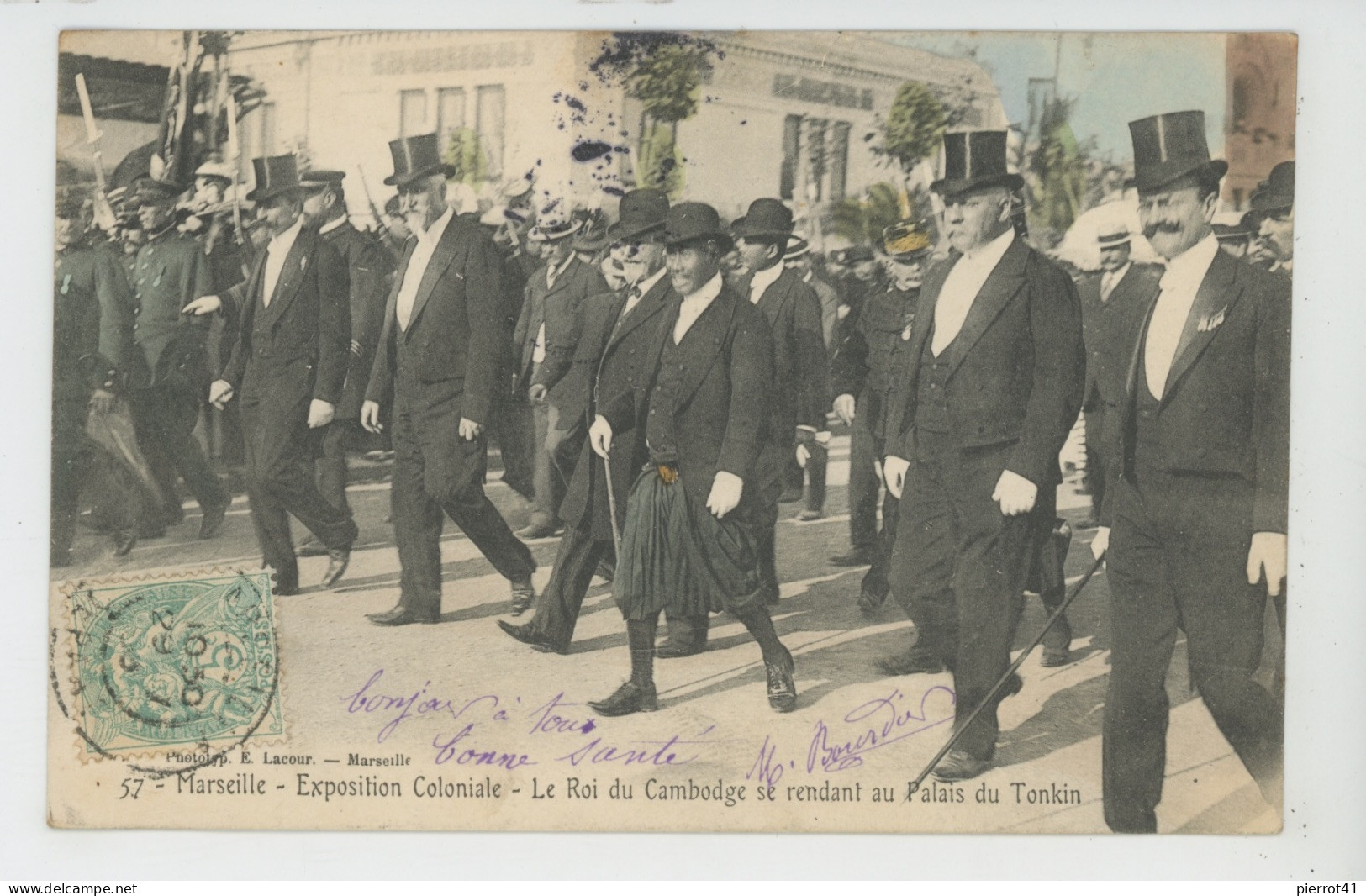 MARSEILLE - EXPOSITION COLONIALE 1906 - Le Roi Du CAMBODGE Se Rendant Au Palais Du Tonkin - Colonial Exhibitions 1906 - 1922