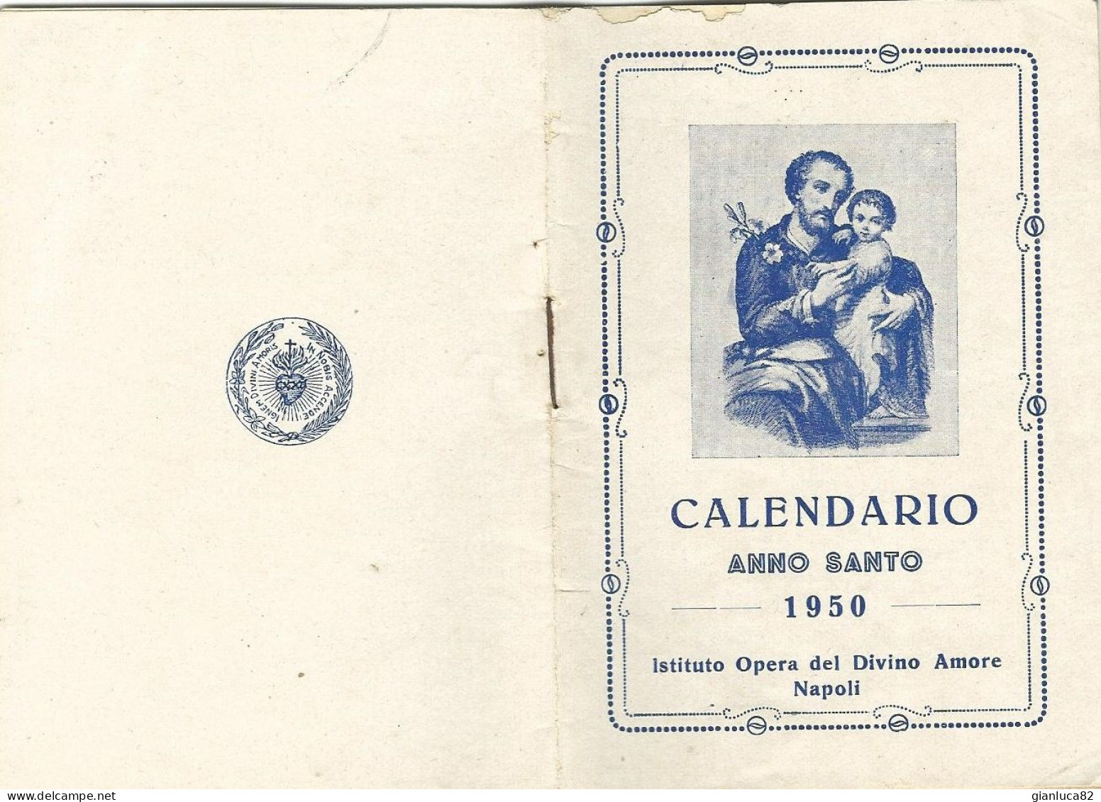 Lotto N. 3 Calendarietti Istituto Opera Divino Amore Napoli 1950, 1955, 1962 Come Da Foto 12,0 X 8,5 Cm Circa - Petit Format : 1941-60