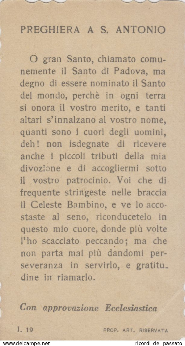 Santino Fustellato S.antonio Di Padova - Andachtsbilder