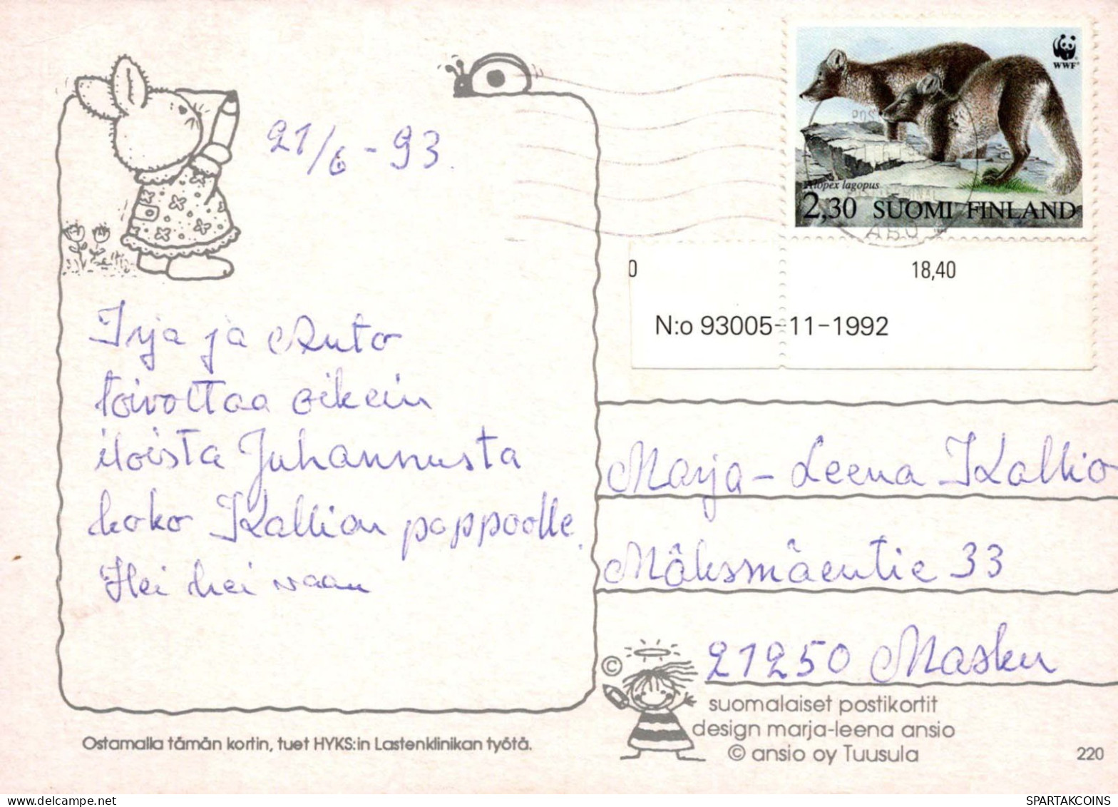 CONEJO Animales Vintage Tarjeta Postal CPSM #PBR100.A - Otros & Sin Clasificación