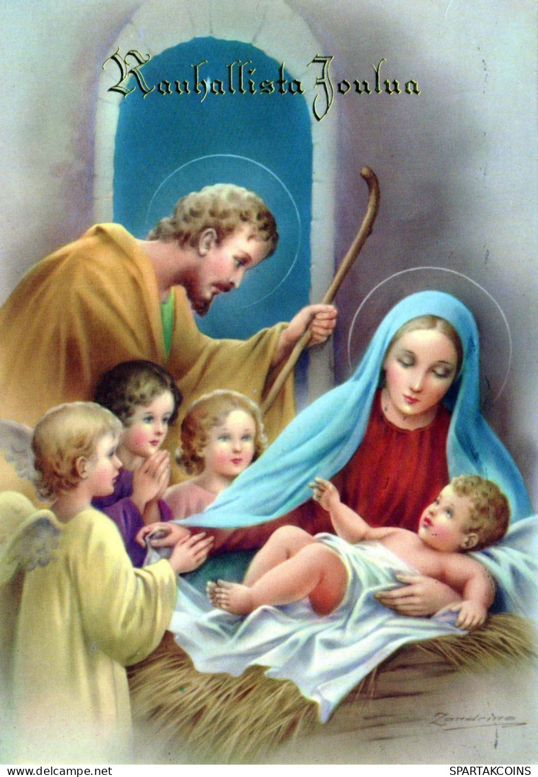 Vergine Maria Madonna Gesù Bambino Natale Religione Vintage Cartolina CPSM #PBP989.A - Jungfräuliche Marie Und Madona
