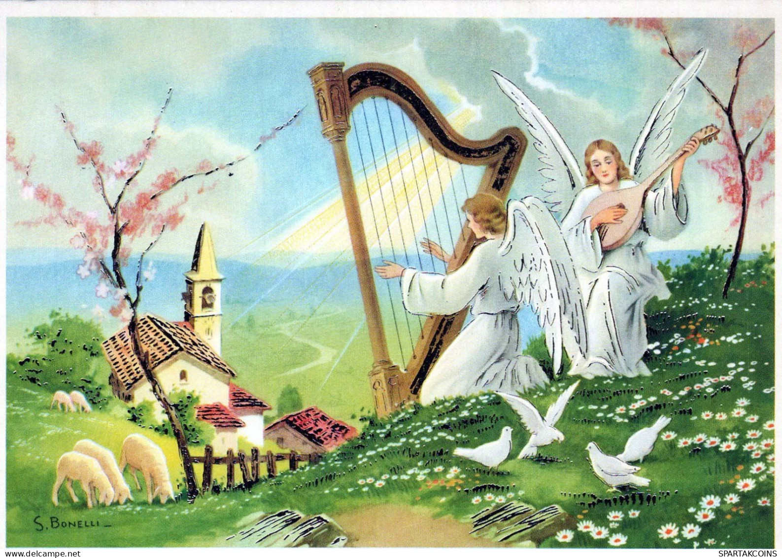 ANGELO Natale Vintage Cartolina CPSM #PBP564.A - Angels