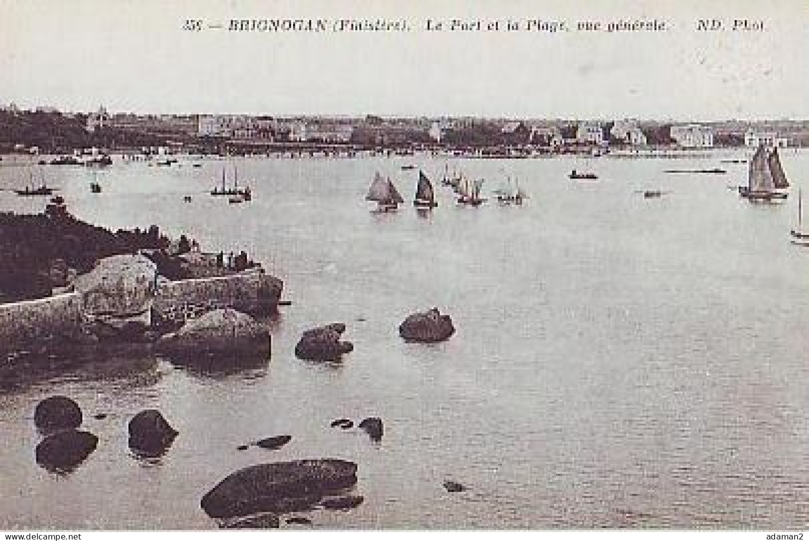 Brignogan   P4   CPA 9X14      Le Port Et La Plage, Vue Générale - Brignogan-Plage