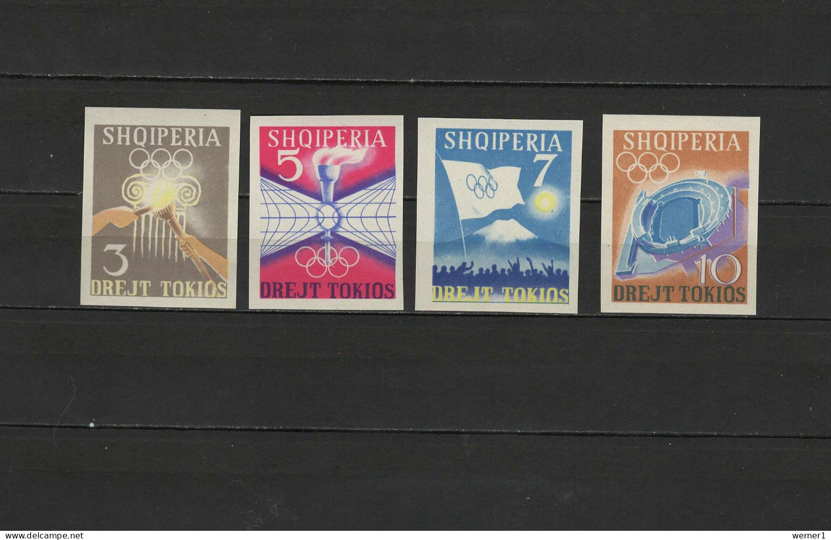 Albania 1964 Olympic Games Tokyo Set Of 4 Imperf. MNH - Ete 1964: Tokyo