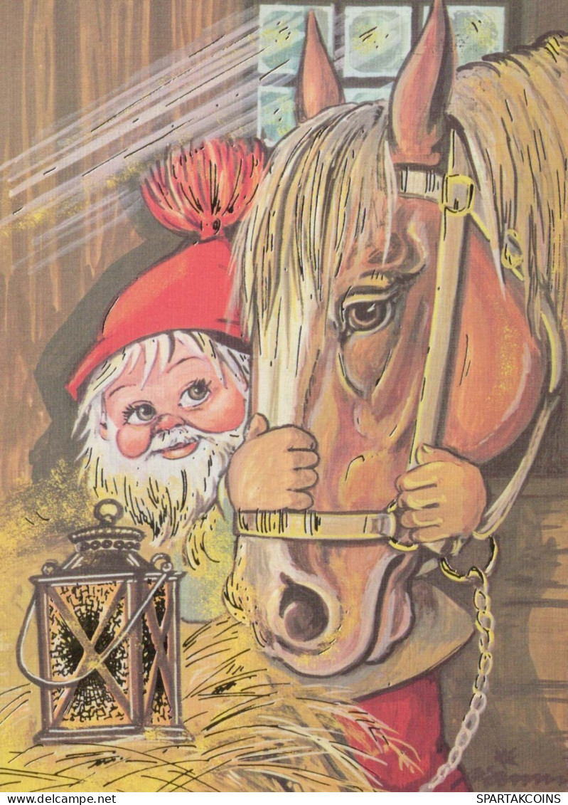 PAPÁ NOEL Feliz Año Navidad GNOMO Vintage Tarjeta Postal CPSM #PBL864.A - Santa Claus