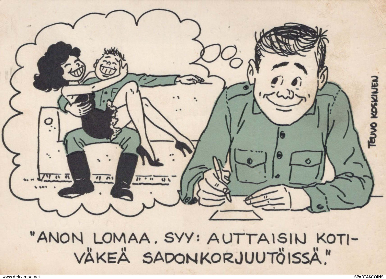 SOLDIERS HUMOUR Militaria Vintage Postcard CPSM #PBV943.A - Humour