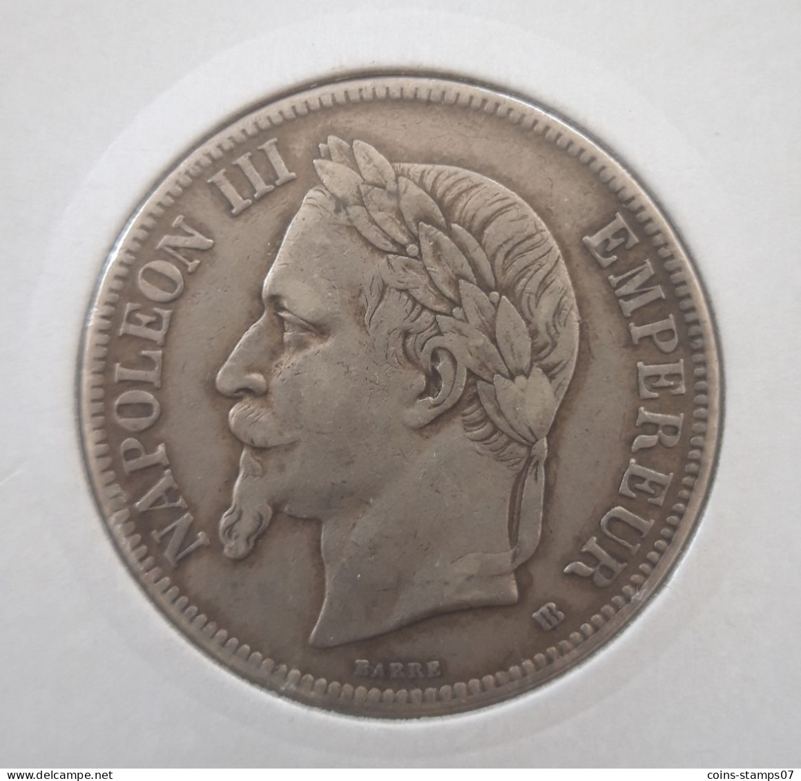 France - 5 Francs Napoléon III 1869 BB - 5 Francs