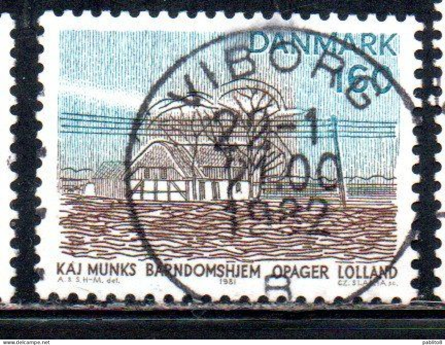 DANEMARK DANMARK DENMARK DANIMARCA 1981 VIEWS OF ZEALAND KAJ MUNK'S HOME OPAGER 160o USED USATO OBLITERE - Used Stamps