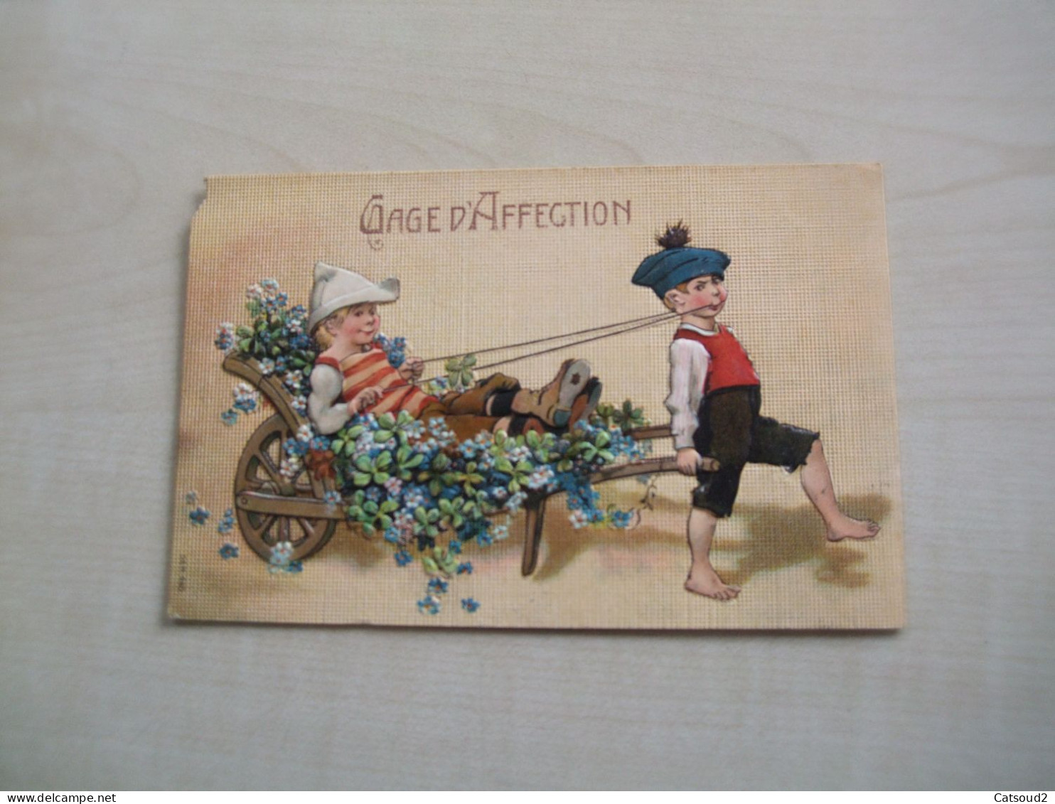 Carte Postale Ancienne En Relief 1905 GAGE D' AFFECTION - Other & Unclassified