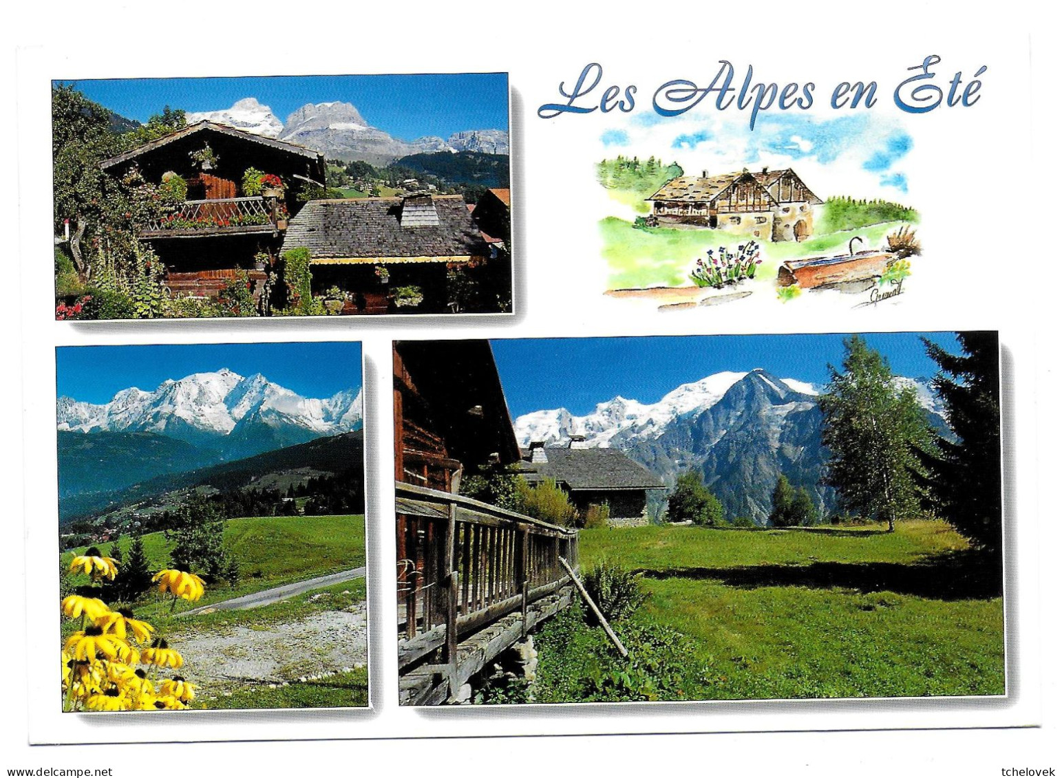 0 Regions. Rhone Alpes. Les Alpes (1) 1963 & (2) 2008 & (3) 1970 & (4)