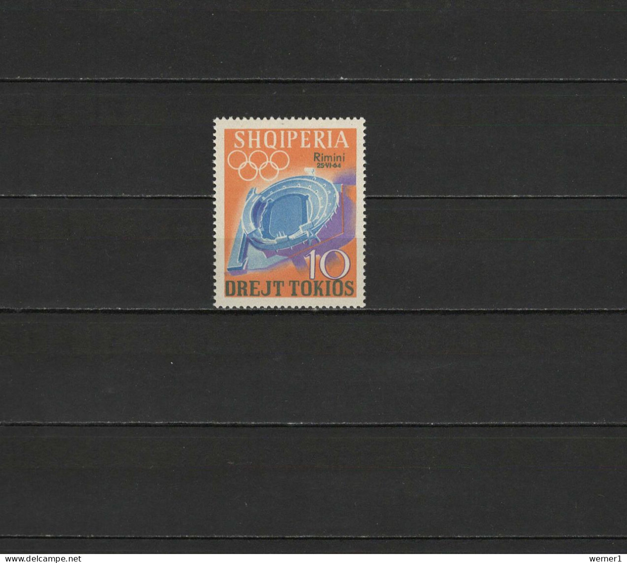 Albania 1964 Olympic Games Tokyo Stamp With Overprint "Rimini 25-VI-64" MNH - Summer 1964: Tokyo