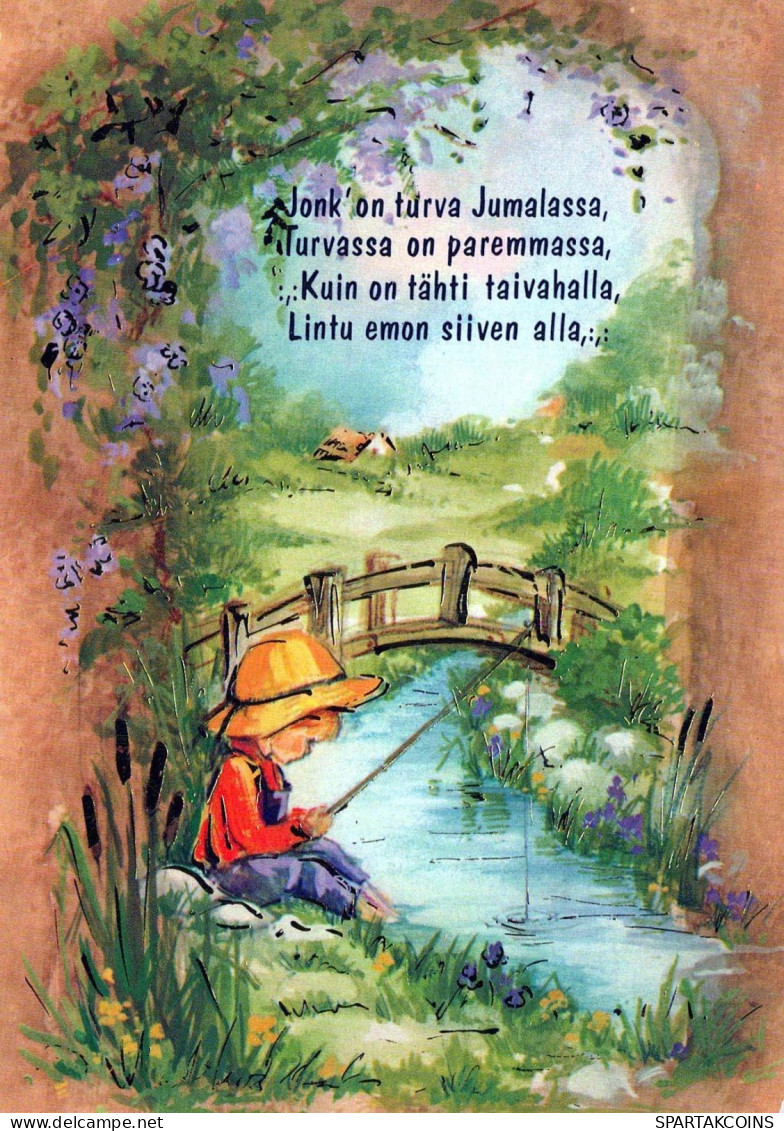 NIÑOS Escenas Paisajes Vintage Tarjeta Postal CPSM #PBT042.A - Scènes & Paysages