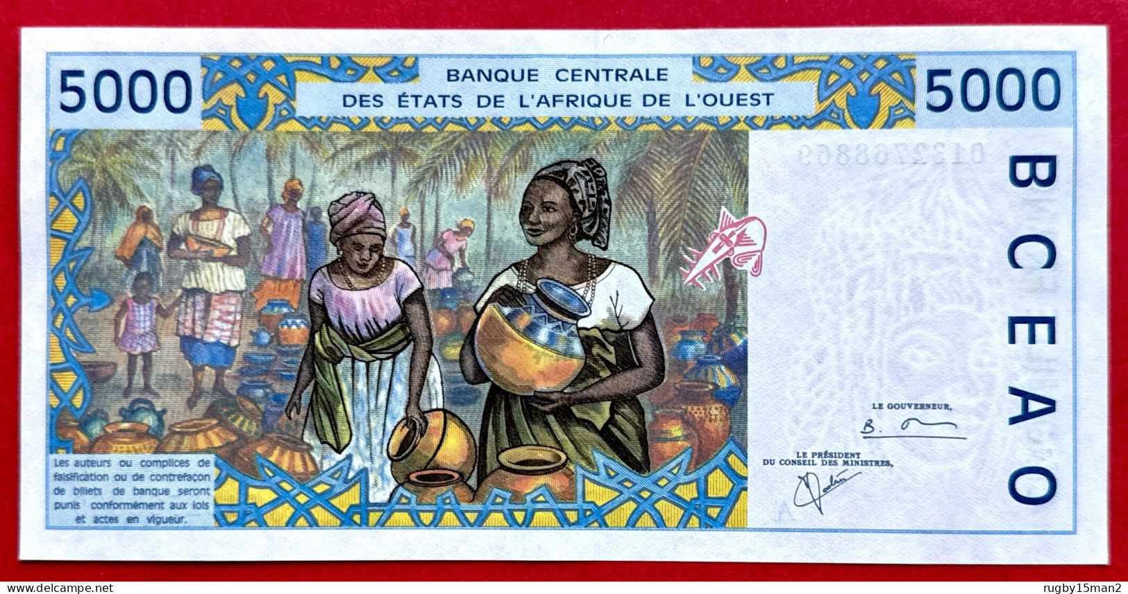 N°81 BILLET DE BANQUE DE 5000 FRANCS CÔTE D'IVOIRE 2001 Pr NEUF / AUNC - Côte D'Ivoire