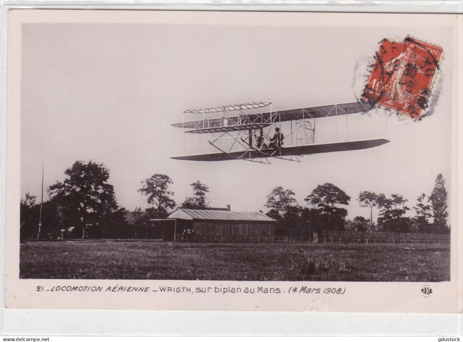Locomotion Aérienne - Wright Sur Biplan Au Mans (4 Mars 1908) - Aviateurs