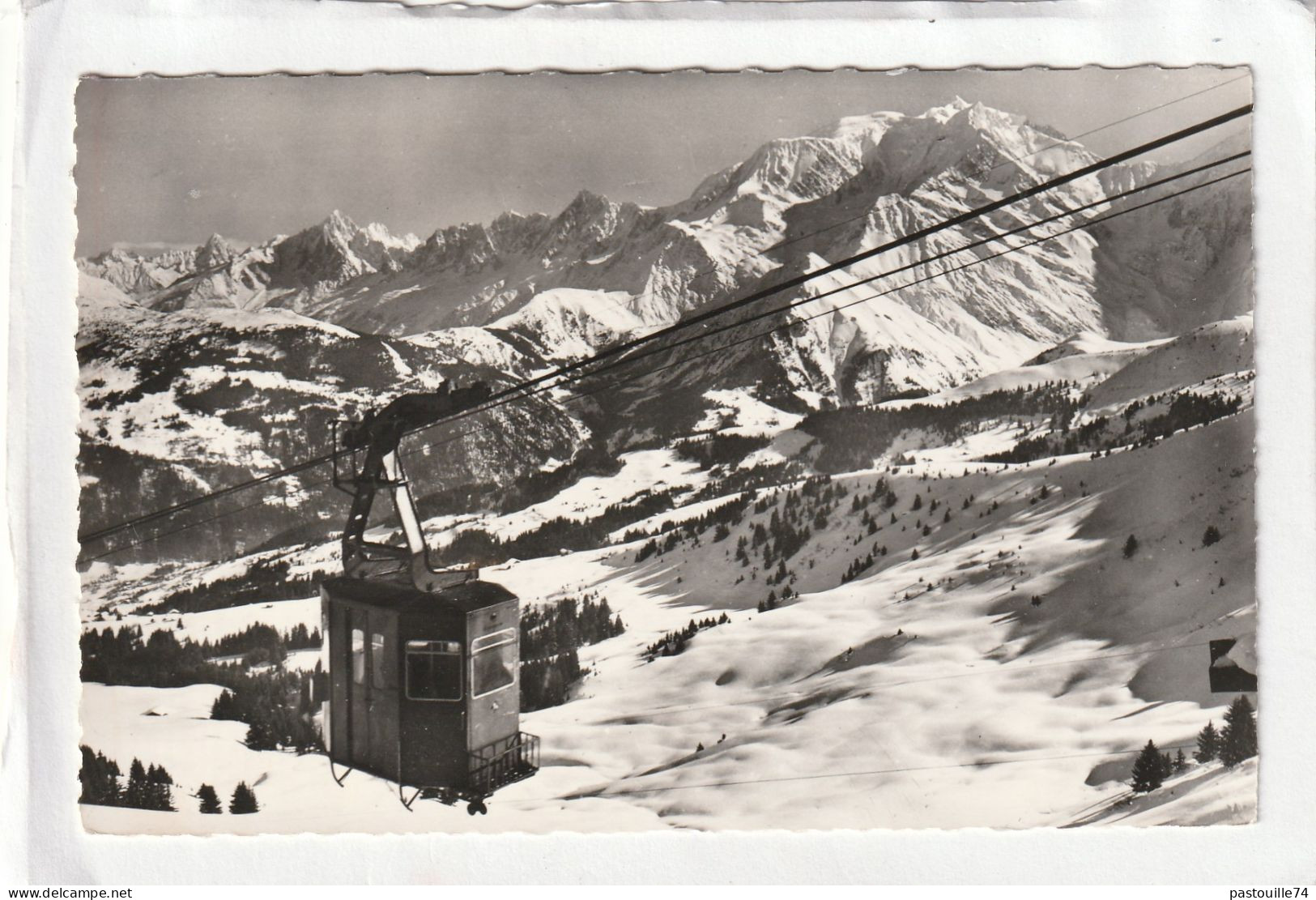 CPSM:  14 X 9  -  LE  MASSIF  DU MONT  BLANC  Vu Depuis Le Téléphérique Du Mont D'Arbois. - Otros & Sin Clasificación