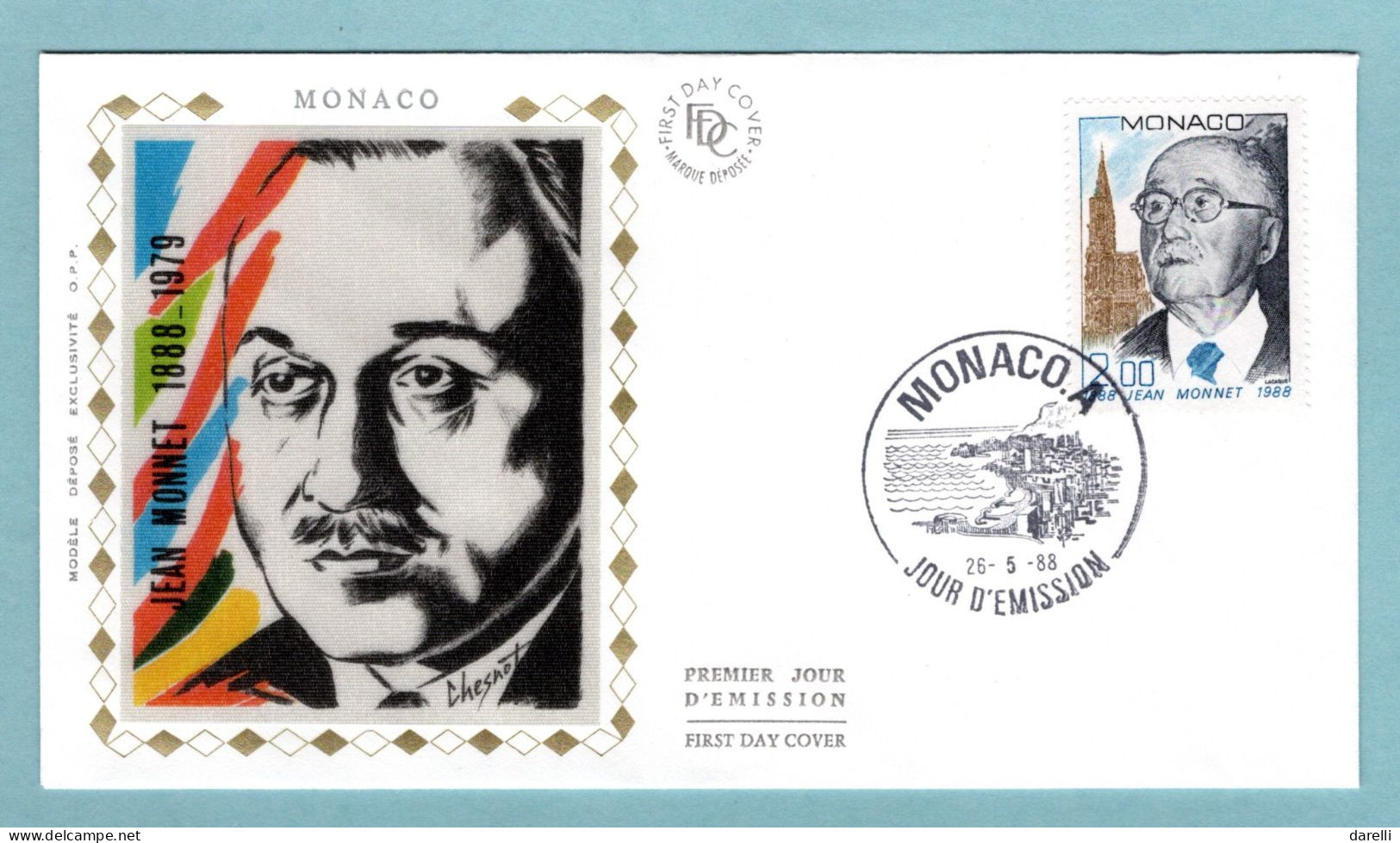 FDC Monaco 1988 - Jean Monnet - YT 1638 - FDC